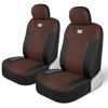 Picture of CAT® MeshFlex Automotive Seat Covers for Cars Trucks and SUVs (Set of 2) - Black/Brown Car Seat Covers for Front Seats, Truck Seat Protectors with Comfortable Mesh Back, Auto Interior Covers