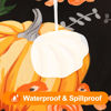 Picture of Smiry Fall Rectangle Table Cloth, Waterproof Vinyl Tablecloth with Flannel Backing, Wipeable Autumn Pumpkin Plastic Tablecloths for Harvest and Thanksgiving Parties, 60"x120", Black & Orange