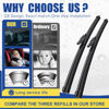 Picture of 3 Wipers Factory Replacement For Ford Escape MK3 2013-2019 Kuga MK2 2012-2018 Fusion MK2 Wagon 13-2017 Mondeo MK5 Estate 15-2019 Original Equipment Wiper Blades Set 28"+28"+11" (Set of 3)