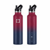 Picture of IRON °FLASK Sports Water Bottle - 3 Lids (Narrow Straw Lid) Leak Proof Vacuum Insulated Stainless Steel - Hot & Cold Double Walled Insulated Thermos, Durable Metal Canteen - Dark Rainbow, 24Oz