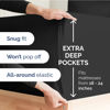 Picture of Extra Deep Queen Fitted Sheet - Hotel Luxury Single Fitted Sheet Only - Sheet Easily Fits 18 inch to 24 inch Mattress - Soft, Wrinkle Free, Breathable and Comfy Extra Deep Pockets Black Fitted Sheet