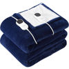 Picture of Homemate Electric Heated Blanket King - 100"x90" Heating Blanket King Size Dual Control 1/2/4/6/8 Hours Auto-Off 10 Heat Level Heat Blanket Over-Heat Protection Flannel Sherpa ETL Certification