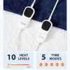 Picture of Homemate Electric Heated Blanket King - 100"x90" Heating Blanket King Size Dual Control 1/2/4/6/8 Hours Auto-Off 10 Heat Level Heat Blanket Over-Heat Protection Flannel Sherpa ETL Certification