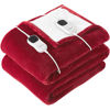 Picture of Homemate Electric Heated Blanket Queen - 84"x90" Heating Blanket Queen Size Dual Control 1/2/4/6/8 Hours Auto-Off 10 Heat Level Heat Blanket Over-Heat Protection Flannel Sherpa ETL Certification