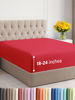 Picture of Extra Deep Queen Fitted Sheet - Hotel Luxury Single Fitted Sheet Only - Queen Sheet Easily Fits 18 inch to 24 inch Mattress - Soft, Wrinkle Free, Breathable & Comfy Extra Deep Pockets Red Fitted Sheet