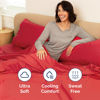 Picture of Extra Deep Queen Fitted Sheet - Hotel Luxury Single Fitted Sheet Only - Queen Sheet Easily Fits 18 inch to 24 inch Mattress - Soft, Wrinkle Free, Breathable & Comfy Extra Deep Pockets Red Fitted Sheet