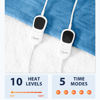 Picture of Homemate Electric Heated Blanket Queen - 84"x90" Heating Blanket Queen Size Dual Control 1/2/4/6/8 Hours Auto-Off 10 Heat Level Heat Blanket Over-Heat Protection Flannel Sherpa ETL Certification