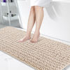 Picture of Yimobra Original Luxury Chenille Bathroom Rug Mat, 60.2 x 24 Inches, Soft Shaggy and Comfortable, Large Size, Super Absorbent and Thick, Non-Slip, Machine Washable, Perfect for Bath Room, Beige