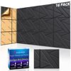 Picture of 16 Pack Self-Adhesive Soundproof Wall Panels, 12 x 12 x 0.47 In Sound Proof Foam Panels for Walls, 1.2lb/ft³ High Density, Thicker 0.47in, Acoustic Panels, Noise Dampening Panels Studio Black