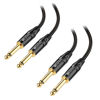 Picture of Cable Matters 2-Pack Braided 1/4 Inch TS to TS Guitar Cable 10 Feet - Electric Guitar Cord, Guitar Amp Cord, Instrument Cable for Electric Guitar, Mandolin, Bass AMP, Keyboard, Mixer, Equalizer