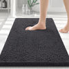 Picture of Smiry Luxury Chenille Bathroom Rugs 30x20, Extra Soft and Absorbent Shaggy Bath Mat, Machine Washable, Non-Slip Plush Carpet Runner for Tub, Shower, and Floor, Home Decor Accessories, Charcoal Grey