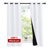 Picture of NICETOWN Pure White 100% Blackout Lined Curtains, 1 Pair, 37" Width x 60" Length Each Panel, 2 Thick Layers Narrow Wide Window Treatment Panels Thermal Insulated Drapes for Kitchen Small Window
