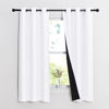Picture of NICETOWN Pure White 100% Blackout Lined Curtains, 1 Pair, 37" Width x 60" Length Each Panel, 2 Thick Layers Narrow Wide Window Treatment Panels Thermal Insulated Drapes for Kitchen Small Window