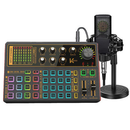 Picture of sktome Podcast Equipment Bundle, K300 Sound Card with Podcast Microphone, Audio Interface for Music Recording Karaoke Singing Broadcast (AM200-K300S2)