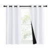Picture of NICETOWN Pure White 100% Blackout Lined Curtains, 1 Pair, 37" Width x 50" Length Each Panel, 2 Thick Layers Narrow Wide Window Treatment Panels Thermal Insulated Drapes for Kitchen Small Window