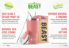 Picture of Beast 30 oz Tumbler Stainless Steel Vacuum Insulated Coffee Ice Cup Double Wall Travel Flask (Blossom Pink)