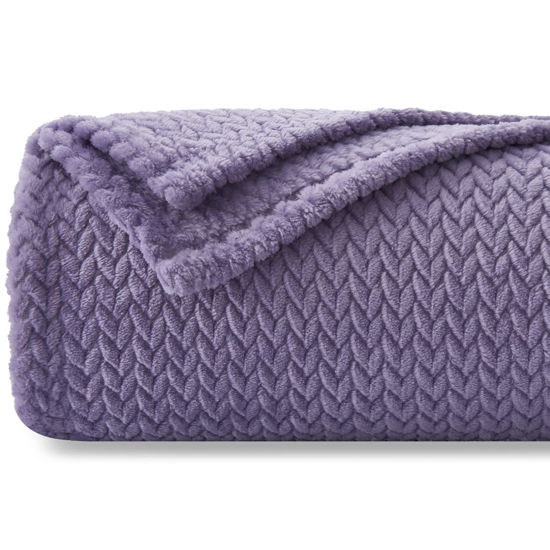 Picture of NEWCOSPLAY Super Soft Throw Blanket Lavender Premium Silky Flannel Fleece Leaves Pattern Lightweight Bed Blanket All Season Use (Lavender, Throw(40"x50"))