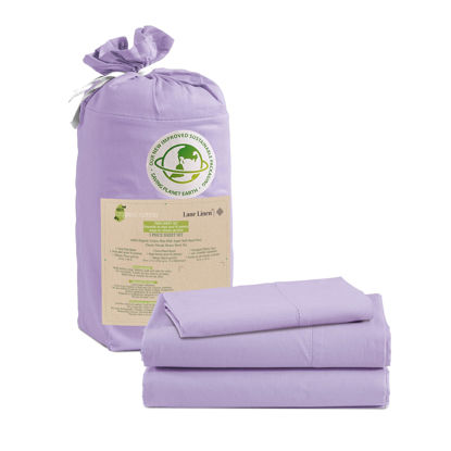 Picture of LANE LINEN 100% Organic Cotton Sheets Set, 3Pc Bed Sheets Twin Size, Classic Percale Weave, Breathable Twin Cotton Sheet Set, 15" Twin Deep Pocket Sheet Sets, Oeko-Tex Sheets - Orchid Petal