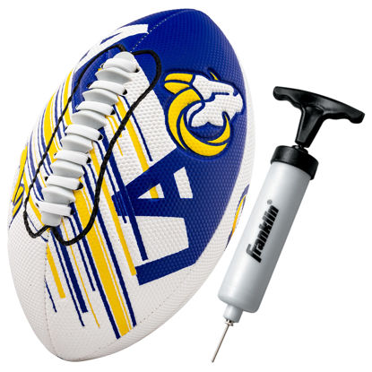 Picture of Franklin Sports NFL Los Angeles Rams Football - Youth Mini Football - 8.5" Junior Size Ball - SPACELACE Easy Grip Texture- Perfect for Kids