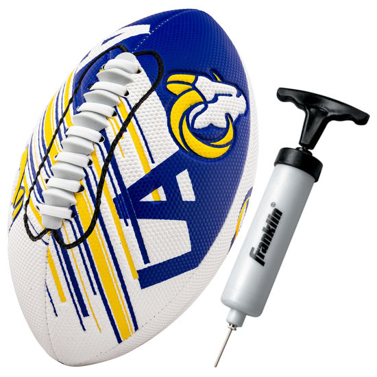 Picture of Franklin Sports NFL Los Angeles Rams Football - Youth Mini Football - 8.5" Junior Size Ball - SPACELACE Easy Grip Texture- Perfect for Kids