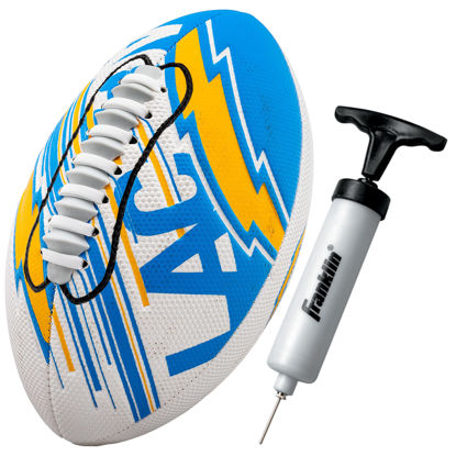 Picture of Franklin Sports NFL Los Angeles Chargers Football - Youth Mini Football - 8.5" Junior Size Ball - SPACELACE Easy Grip Texture- Perfect for Kids