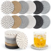 Picture of BUEDM 12 Pcs Boho Drink Coasters,Minimalist Cotton Handmade Woven Absorbent Drink Coasters,Heat Resistant Cotton Coasters for Coffee Table, Kitchen, Home Decoration