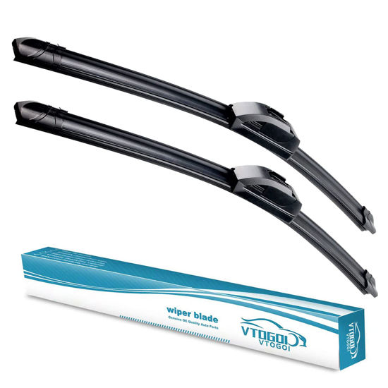 Picture of VTOGOI OEM Quality 17''+17'' Premium All-Season Auto Windshield Natural Rubber J-Hook Wiper Blades(Pack of 2)