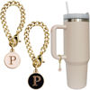 Picture of Wabogove Letter Charm Accessories for Stanley Cup 2PCS Initial Name ID Personalized Handle Charm for Stanley Tumbler (P)