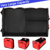 Picture of Homeve Trunk Organizer for Car, Car Storage, Reinforced Handles, Collapsible Multi-Compartment Car Organizers Foldable and Waterproof, 600D Oxford Polyester, Suitable for Any Car, SUV, Mini-Van, Red