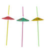 Picture of Comfy Package [50 Count] Umbrella Straws, Flexible Plastic Cocktail Straws - Assorted Colors Swizzle Sticks - Fancy Mini Umbrella Drinking Straws for Hawaiian Beach Cocktail Luau Party Decor