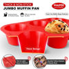 Picture of Walfos Silicone Texas Muffin Pan - 6 Cup Jumbo Silicone Cupcake Pan, Non-Stick Silicone, Just PoP Out! Perfect for Egg Muffin, Big Cupcake - BPA Free and Dishwasher Safe
