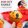 Picture of Walfos Silicone Texas Muffin Pan - 6 Cup Jumbo Silicone Cupcake Pan, Non-Stick Silicone, Just PoP Out! Perfect for Egg Muffin, Big Cupcake - BPA Free and Dishwasher Safe