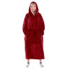 Picture of Waitu Wearable Blanket Sweatshirt for Women and Men, Super Warm and Cozy Giant Blanket Hoodie, Thick Flannel Blanket with Sleeves and Giant Pocket - Red