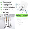 Picture of Adhesive Hooks for Hanging Heavy Duty Wall Hooks Self Adhesive Towel Coat Hooks Waterproof Transparent Hooks for Bathroom Shower Kitchen Keys Door Outdoor Home Improvement Utility Hook 12 Pack