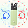 Picture of Konokyo 18 oz Insulated Water Bottle Stainless Steel Sport Bottles with 3 Lids,Macaron Green