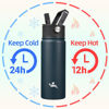 Picture of Konokyo 18 oz Insulated Water Bottle Stainless Steel Sport Bottles with 3 Lids,Navy Blue