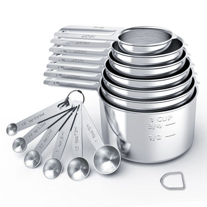 Picture of TILUCK Stainless Steel Measuring Cups & Spoons Set, Cups and Spoons,Kitchen Gadgets for Cooking & Baking (XX-Large)