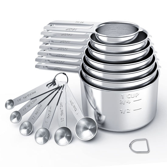 Picture of TILUCK Stainless Steel Measuring Cups & Spoons Set, Cups and Spoons,Kitchen Gadgets for Cooking & Baking (XX-Large)
