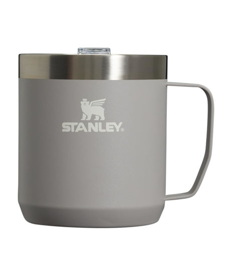 Picture of Stanley Stay Hot Camp Mug - Durable 18/8 Stainless Steel Insulated Mug - Splash-Free Tritan™ Drink-Thru Lid - 12 OZ - Ash 2.0