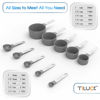 Picture of TILUCK Measuring Cups & Spoons Set, Stackable Cups and Spoons, Nesting Measure Cups with Stainless Steel Handle, Kitchen Gadgets for Cooking & Baking (Gray)