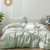 Picture of MooMee Bedding Duvet Cover Set 100% Washed Cotton Linen Like Textured Breathable Durable Soft Comfy (Sage Green, Super King Plus)