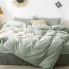 Picture of MooMee Bedding Duvet Cover Set 100% Washed Cotton Linen Like Textured Breathable Durable Soft Comfy (Sage Green, Super King Plus)