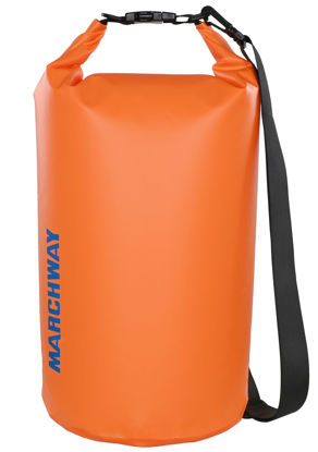 Picture of MARCHWAY Floating Waterproof Dry Bag Backpack 5L/10L/20L/30L/40L, Roll Top Sack Keeps Gear Dry for Kayaking, Rafting, Boating, Swimming, Camping, Hiking, Beach, Fishing (Deep Orange, 20L)