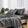 Picture of MR&HM Satin Bed Sheets, Full Size Sheets Set, 4 Pcs Silky Bedding Set with 15 Inches Deep Pocket for Mattress (Full, Dark Grey)