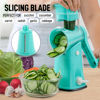 Picture of Zulay Rotary Cheese Grater 5 Blade Cheese Shredder - Manual Hand Crank Cheese Grater With Reinforced Suction & 5 Interchangeable Drums - Easy to Use Vegetable Chopper - Calm Teal