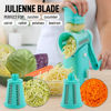 Picture of Zulay Rotary Cheese Grater 5 Blade Cheese Shredder - Manual Hand Crank Cheese Grater With Reinforced Suction & 5 Interchangeable Drums - Easy to Use Vegetable Chopper - Calm Teal