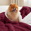 Picture of Bedsure Sherpa Fleece Blankets King Size for Bed - Thick and Warm, Soft Fuzzy Plush King Blanket for Winter, Winery Red, 108x90 Inches