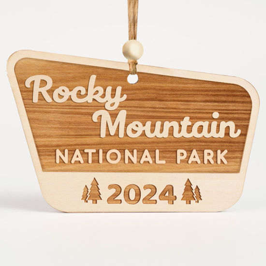 Picture of Wood National Park Ornaments, Rocky Mountain Park Ornament, USA National Park Gifts for Travelers, Adventurers, Christmas National Parks Decor for Christmas Tree, 2024 Keepsake, Gift for Hiking Lover