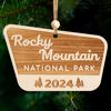 Picture of Wood National Park Ornaments, Rocky Mountain Park Ornament, USA National Park Gifts for Travelers, Adventurers, Christmas National Parks Decor for Christmas Tree, 2024 Keepsake, Gift for Hiking Lover