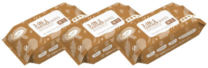 Picture of Air Jungles 3in1 Leather Cleaner Wipes 70 Count (Pack of 3), Extra Large 8" x 10" Size Leather Clean Condition Protect Wipes for Vinyl and Leather Apparel Furniture Auto Car Interior Shoes Boots Bags